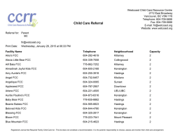 download list - Westcoast Child Care Resource Centre