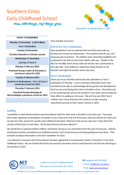 Newsletter 17 December - Southern Cross Early Childhood School