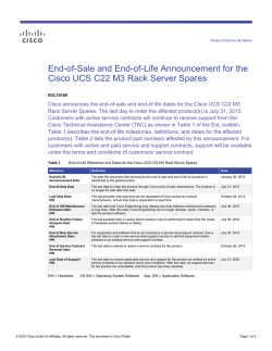 End-of-Sale and End-of-Life Announcement for the Cisco UCS C22