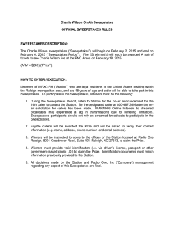 Charlie Wilson sweepstakes