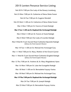 2015 Lenten Penance Service Listing