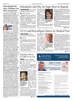 UCI could reconfigure duties for medical post