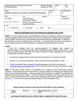 Daily Random Notes to Supt - SFUSD School Health Programs