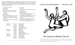 Bulletin Announcements - Our Saviour Lutheran Church