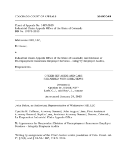 14CA0889 - Colorado State Judicial Branch