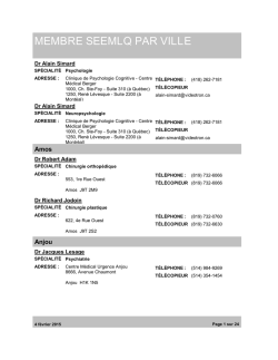 Liste de nos membres par ville