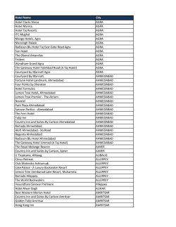 Hotel Name City Hotel Clarks Shiraz AGRA Hotel Marina AGRA