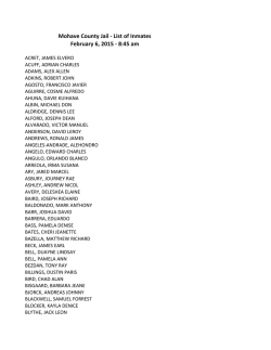 Mohave County Jail - List of Inmates February 03, 2015 7:00 AM