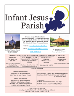 St. John Vianney Church St. Margaret Church MAILING ADDRESS