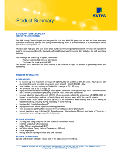 SAF Group Term Life Product Summary