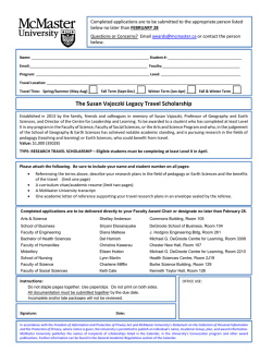 The Susan Vajoczki Legacy Travel Scholarship