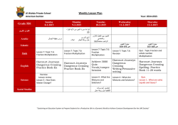 Weekly Lesson Plan Grade 5B1 - Al