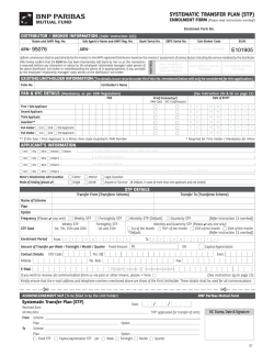 SYSTEMATIC TRANSFER PLAN (STP) &pound; &pound; / /