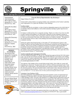 February Newsletter - Springville Community Schools