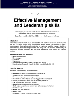 18 and 19 March 2015 - innovativecentre.com