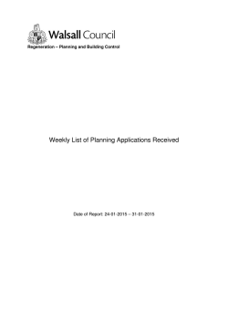 Weekly List of Planning Applications Received