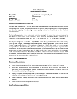 Project Manage - UNDP in Egypt
