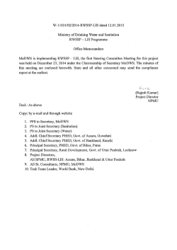 Physical Progress - Department of Drinking Water Supply