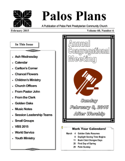 Palos Plans - Palos Park Presbyterian Community Church