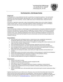 Don Rowing Club &ndash; Club Manager Posting