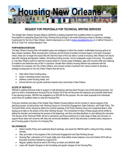 RFP from the Greater New Orleans Housing Alliance for Technical