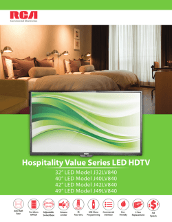 View Spec Sheet - RCA Commercial Electronics