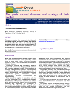 The pests caused diseases and strategy of their control