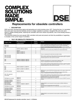 Obsolete Controller Replacements.