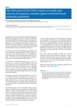 The 2013 joint ECDC/EFSA report on trends and
