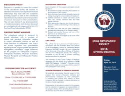 IOS Spring Meeting Brochure, April 10, 2015