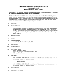 Public Agenda - Freehold Township Schools