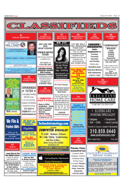 01/30 Classifieds / Apartments for Rent