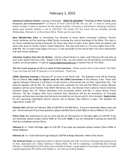 Sunday Bulletin - Immanuel Lutheran