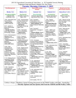 Final Convention Workshop Program