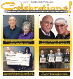 Birthdays &bull; Anniversaries &bull; Retirements &bull; Graduations