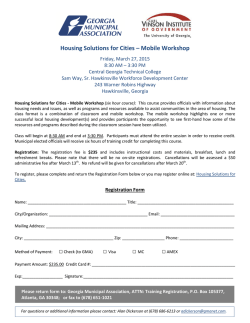 Housing Solutions for Cities &ndash; Mobile Workshop MC