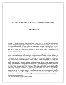 Peaceful destruction in Fukushima: Oxymoron Reidentified