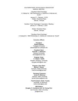 Rural Sociology - Southern Association of Agricultural Scientists