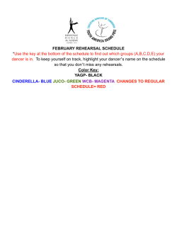 Rehearsal Schedule - Hinsdale Dance Academy