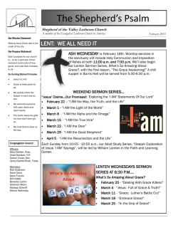 View the latest issue - Shepherd of the Valley Lutheran Church