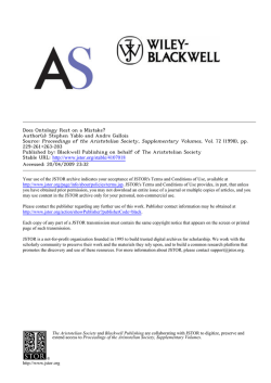 does ontology rest on a mistake?