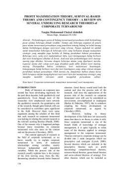 PROFIT MAXIMIZATION THEORY, SURVIVAL