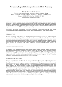 Ant Colony Inspired Clustering in Biomedical Data