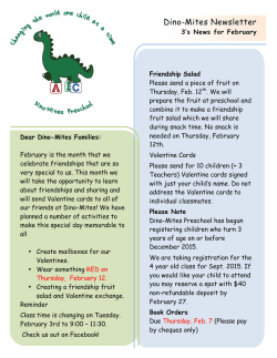 Dino-Mites Newsletter - Dino-Mites Preschool Changing The World