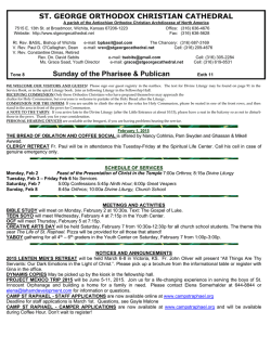 Bulletin - St. George Orthodox Christian Cathedral