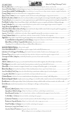 Dinner Menu - The Huntley Taverne