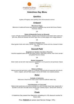 Valentines Day Menu