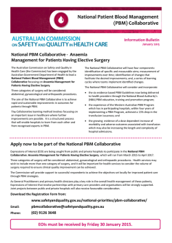 (PBM) Collaborative - National Blood Authority