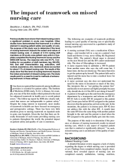The impact of teamwork on missed nursing care
