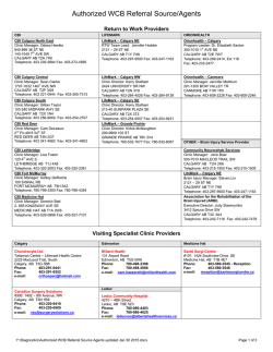 Authorized WCB Referral Source Agents